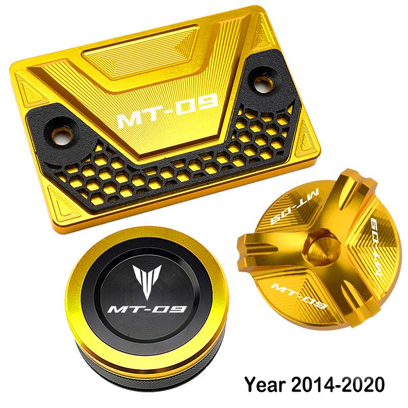 Pro Yamaha MT09 MT-09 MT 09 Tracer SP FZ09 FJ09 2013-2022 Motocykl Přední zadní brzdová kapalina Nádržka Víko nádrže Olejová náplň