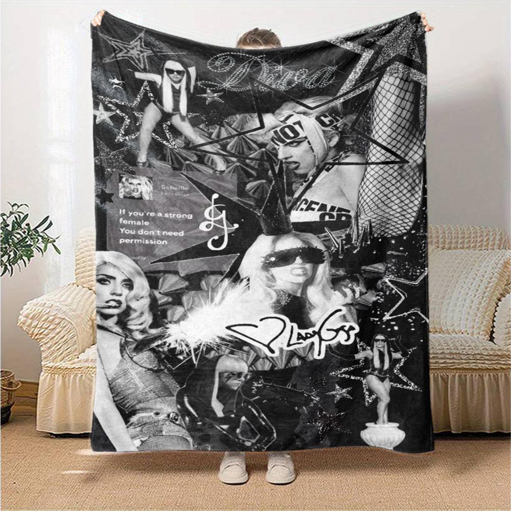 Gaga Print Flannel Blanket High Quality Warm Comfortable Cover for All Seasons Perfect for Gifts Home Decor