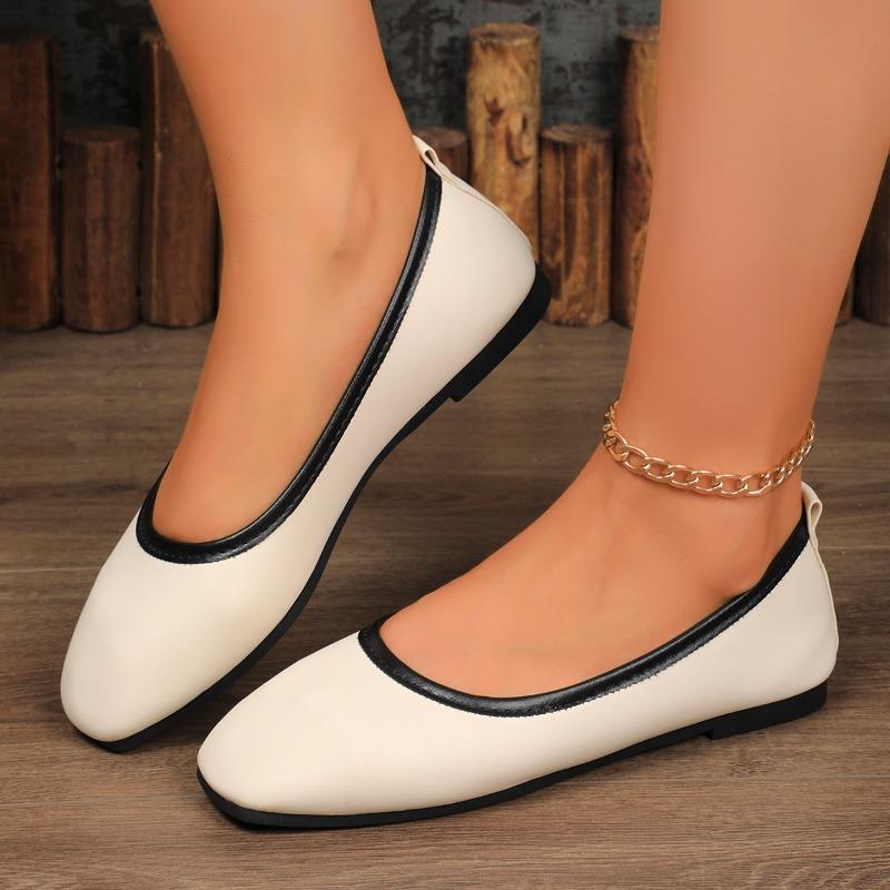 Fashion Simple Leather Single Shoes Women 2025 Spring and Autumn Fashionable Comfortable Flat Shoes Women Black Breathable Sneakers
