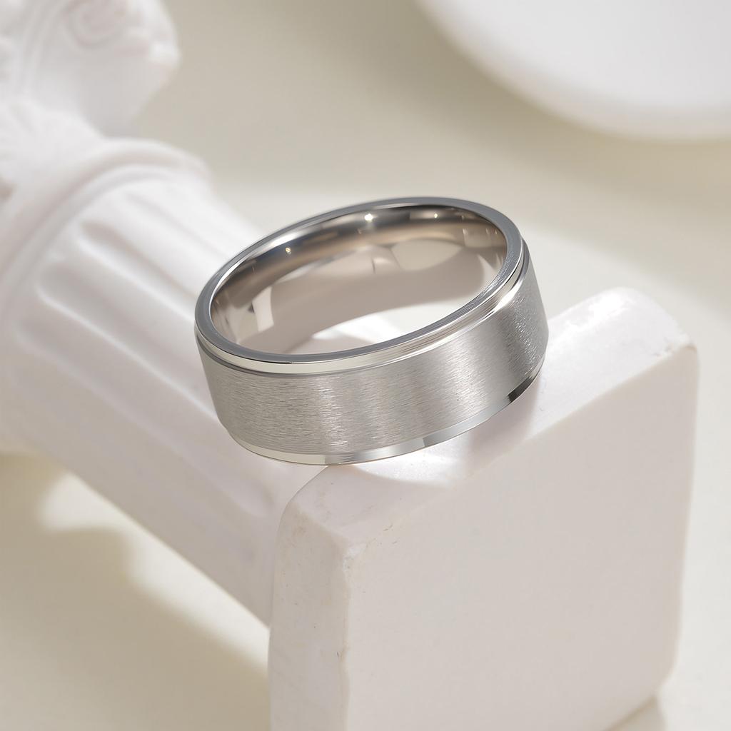 European and American Jewelry Men's Matte Black Plated Simple Fashion Ring