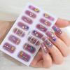 14 Tips/sheet Women Girls Full Cover Self-adhesive Nail Polish Stickers Baking Free Marble, Shell Pattern Nail Wrap Decals Decor