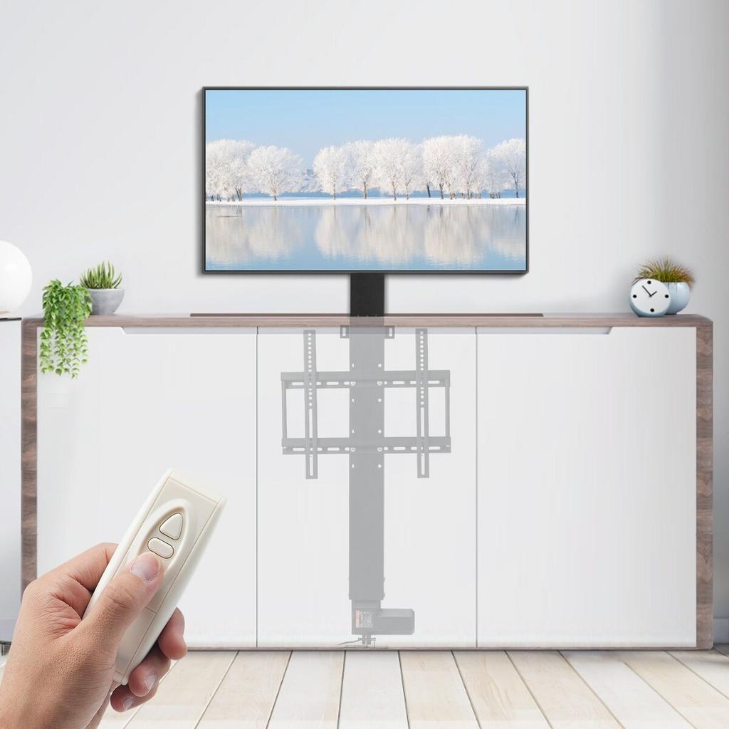 Motorized TV Lift Stroke Length 28 Inches Motorized TV Mount Fit for 26-57 Inch TV Lift with Remote Control Height Adjustable 28 Inch Load Capacity