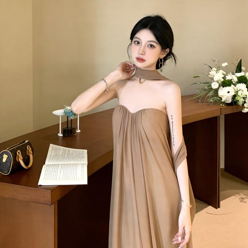 Holiday Wind Streamer Sleeveless Tube Top Dress Women's Summer Temperament Loose Pendulum Skirt Design Sense Casual Dress
