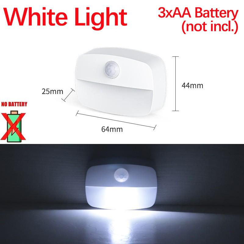 1-4PCS LED Night Light with Motion Sensor Cabinet Lamp Wireless Bedside Nightlight Battery Power,Bedroom Closet Stairs Lighting