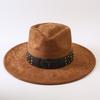 Popular European and American Style Suede Big-brimmed Top Hat, Men's and Women's Classic Fashion Western Cowboy Hat