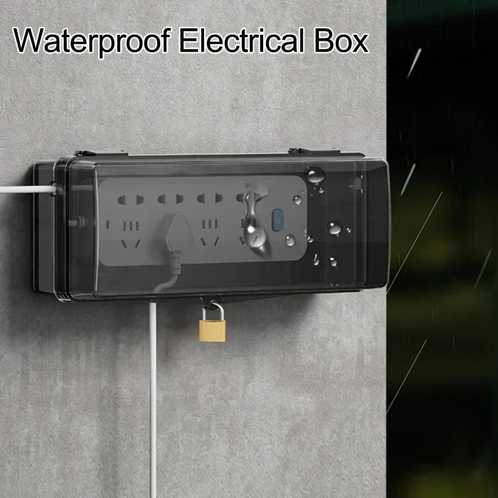 1 Pc Lockable Socket Cover, Extension Cord Box With 4/8 Outlets, Outdoor Outlet Rainproof Cover, Electrical Appliances Tools