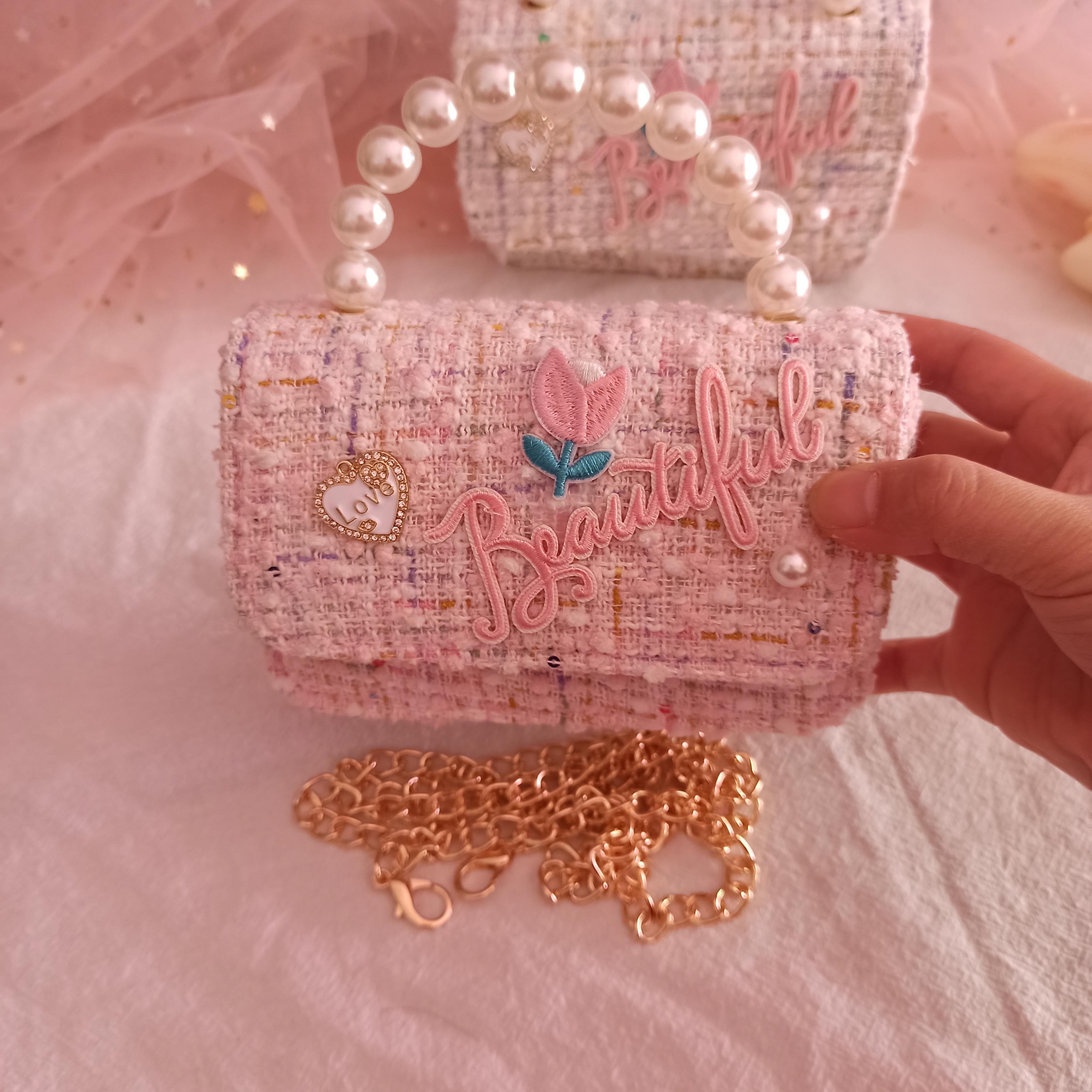 Cute Girls Princess Crossbody Bag Woolen Kids Fashion Wedding Tote Hand Bags Kawaii Baby Purses And Handbags Gift