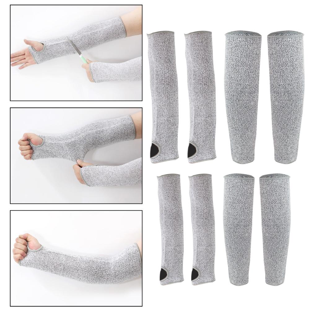 A Pair Of Cut-resistant Arm Sleeves With Thumb Holes, Safe For Gardening And Welding Work HPPE Sleeves