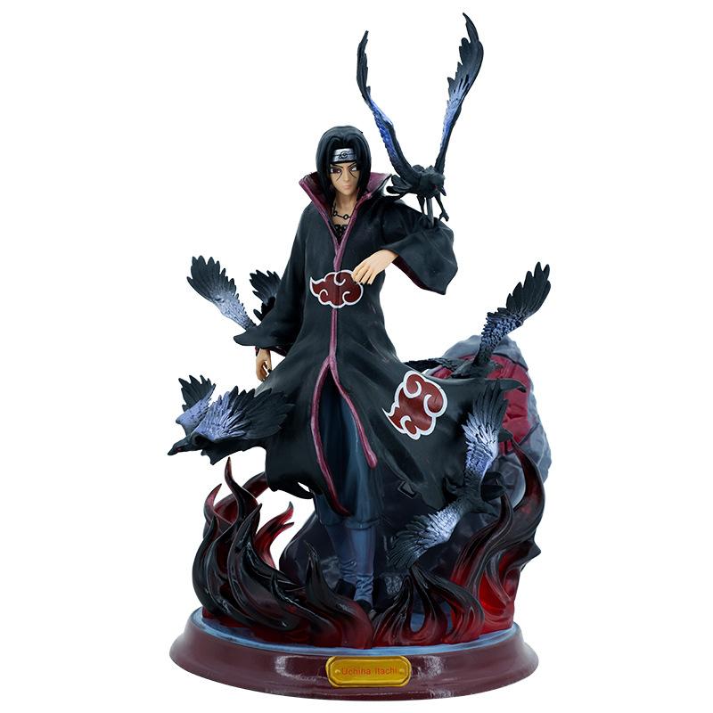 Anime Akatsuki Uchiha Itachi with Crow GK PVC Action Figure Statue Collection Model Kids Toys Doll Gifts 25cm