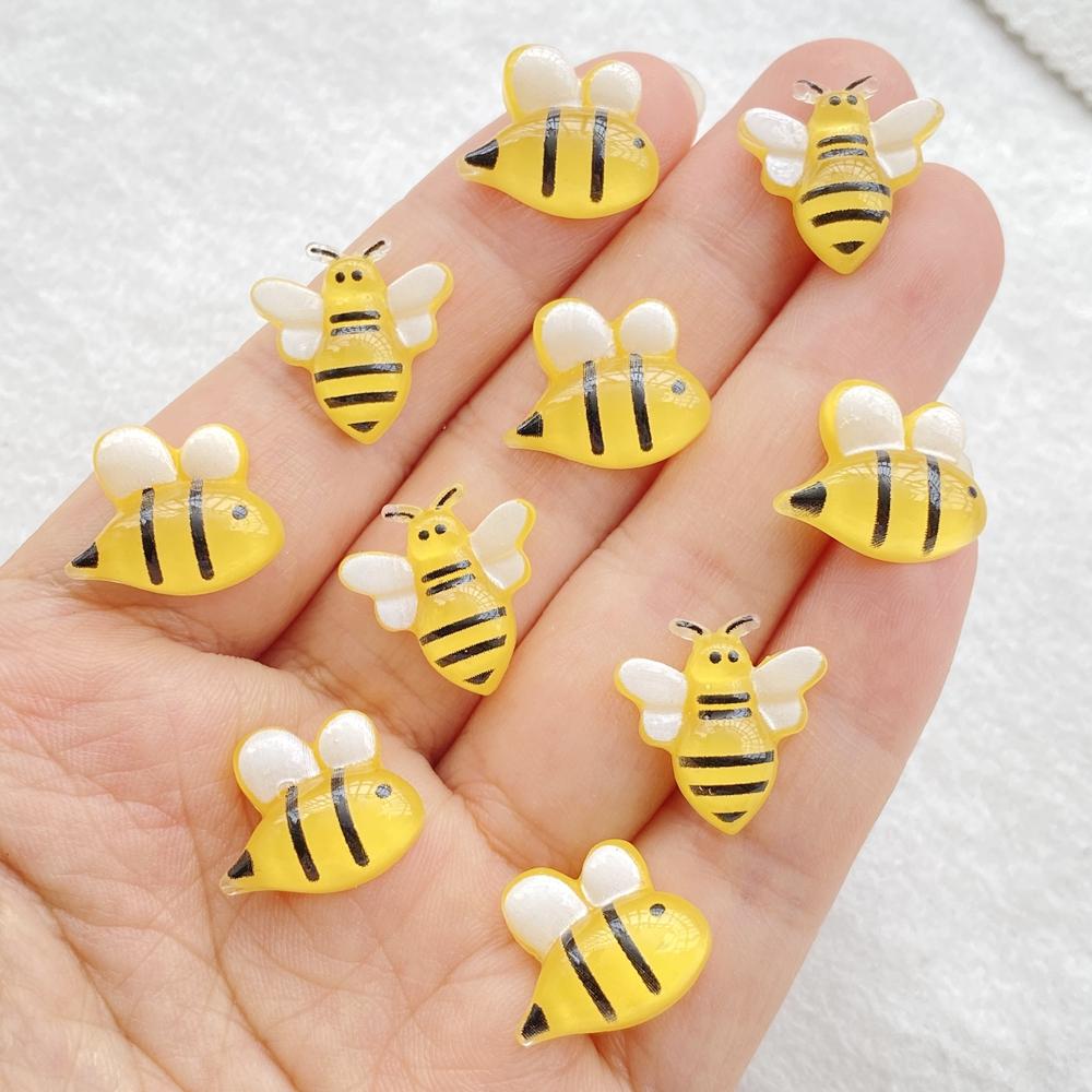 20Pcs New large size Cute Resin Cartoon yellow bee Flat Back Scrapbooking DIY Jewelry Craft Decoration Accessories