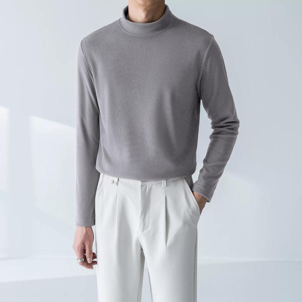 Men's Double-Sided Velvet Heat-Storing Half Turtleneck Long-Sleeve Winter Shirt