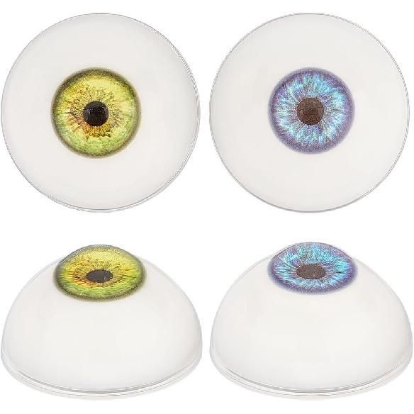 

PH PandaHall 2 пары страшных глазных яблок двух цветов, 1,25 дюйма, полукруглые резиновые ремесленные глаза, большие полые глазные яблоки, глаза медведя для украшения на Хэллоуин, искусство