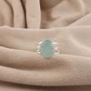 Aqua Chalcedon Edelstein 925er Sterling Silber Designer Verlobungsring Für Deine Liebe RR-73-19