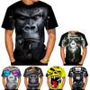 Sommer Heißverkauf Lustig Hübsch Gorilla 3D-Druckmuster Lässig Persönlichkeit Trendig Cool T-Shirt