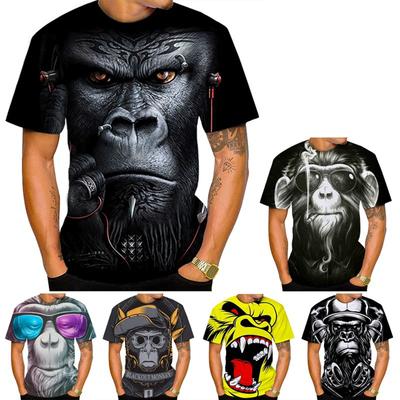Summer Hot Selling Funny Handsome Gorilla 3D Printed Pattern Casual Personality Trendy Cool T-shirt