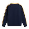 Li Ning Sports Lifestyle Series Round Neck Versatile Loose Retro Color Block Letter Striped Sweatshirt Unisex sweatshirt Deep-Navy-Blue AWDVF87-4