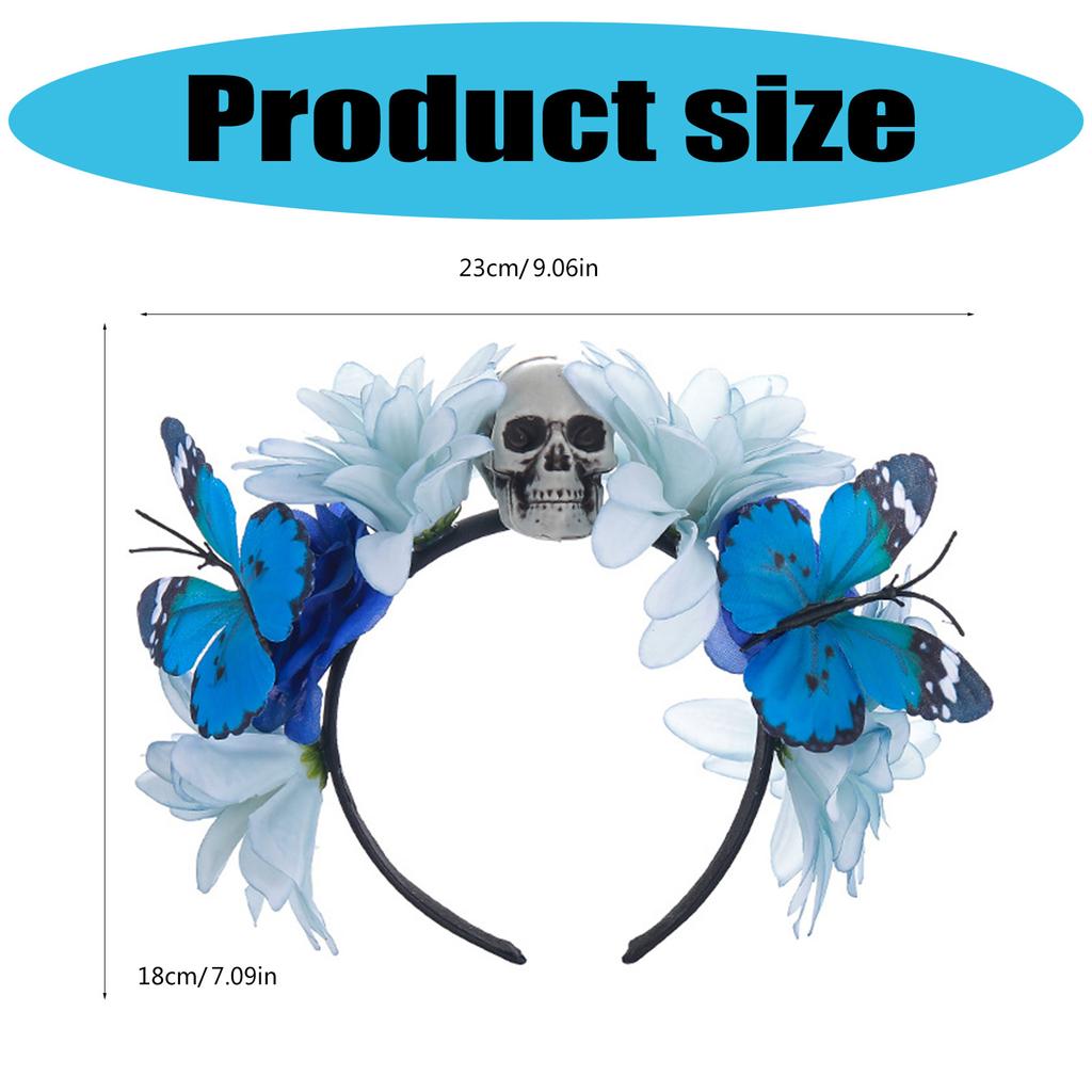 Creative Skull Headwear Butterfly Flower Headbands For Outdoor Halloween Costumes And Theme Parties Essential Accessory