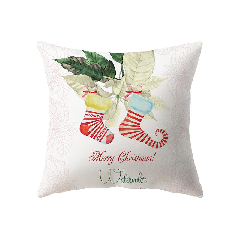 Χαριτωμένη Χριστουγεννιάτικη Θέμα Άγιος Βασίλης Τυπωμένο Μοτίβο Κάλυμμα Μαξιλαριού Διακόσμηση Σαλονιού Σπιτιού Καναπές Πολυεστερικό Μαξιλάρι Μαξιλαροθήκη