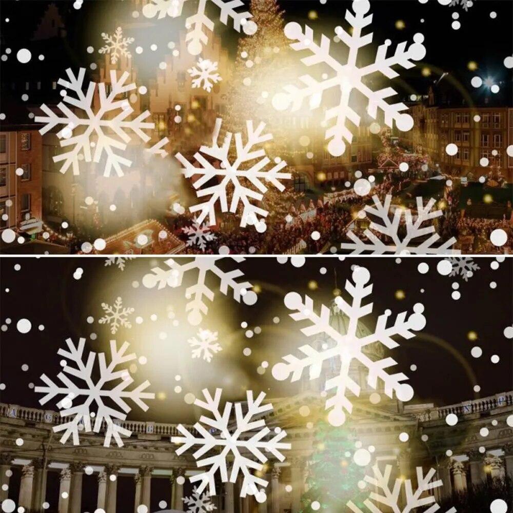 LED-Projektor, Nachtlicht, Schneeflocken-Projektor, Außenlampe, 360° drehbar, für Zuhause, Festivals, Party-Dekoration