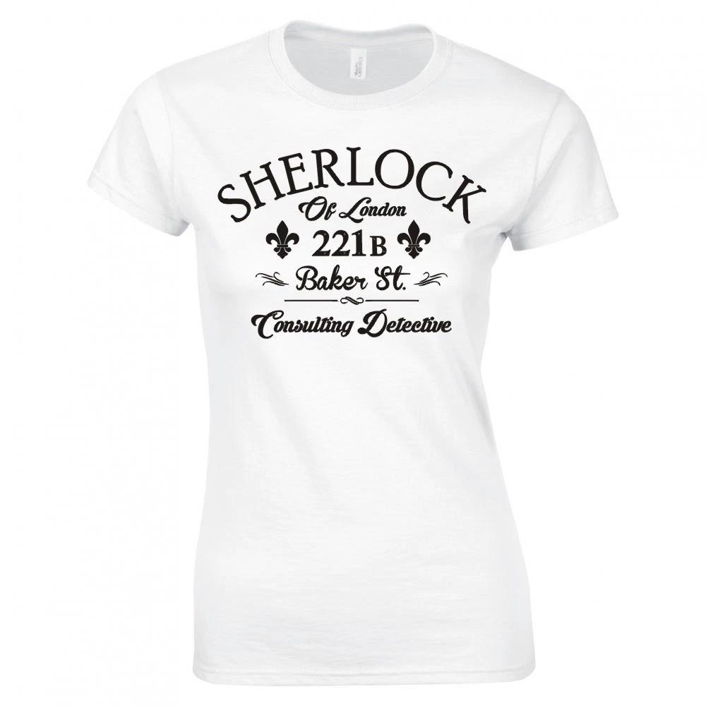 Sherlock Holmes 221b Baker St Consulting Detective Ladies Skinny Fit TShirt