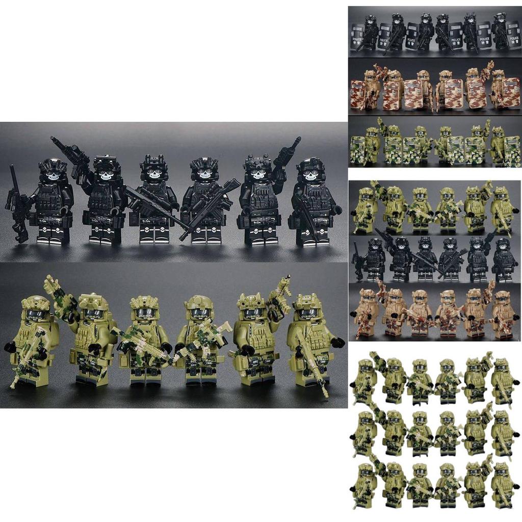 Ghost Special Police Military Special Forces Building Blocks Compatible With Boys' Construction Toys With Shields And Buckets