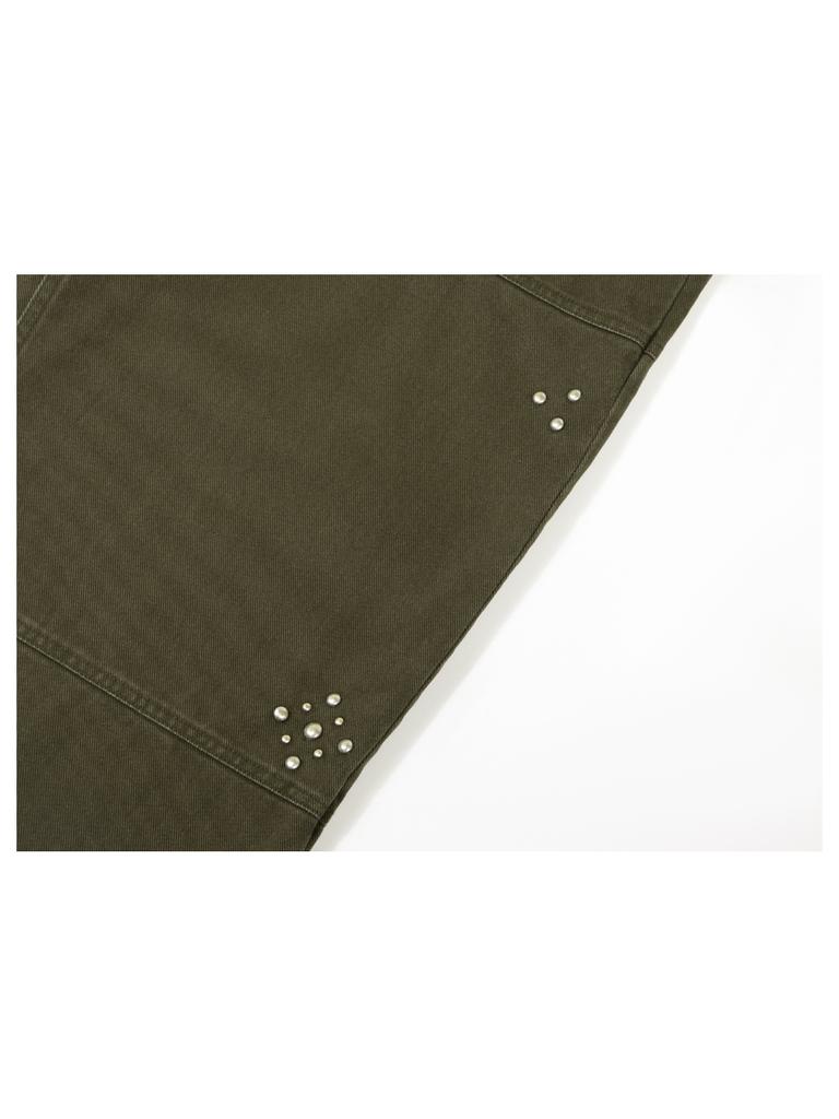 GUBIN Studded Pattern Cotton Pants