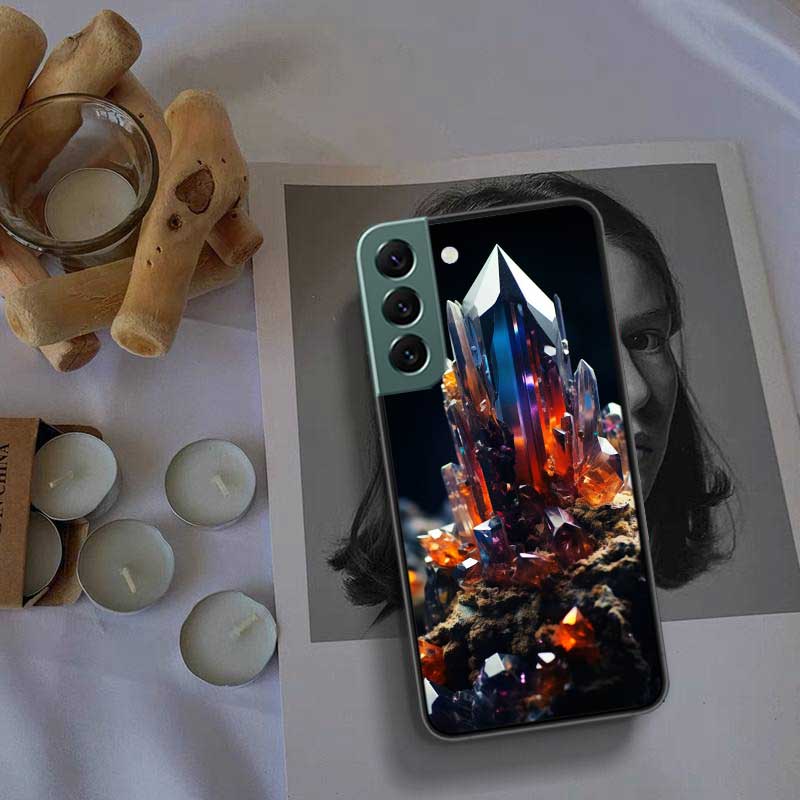 Natural Crystal Diamonds Phone Case For Samsung Galaxy S22 S25 Ultra S21 S10 Plus S26 Edge S20 S23 S24 FE Cover Silicone Sof