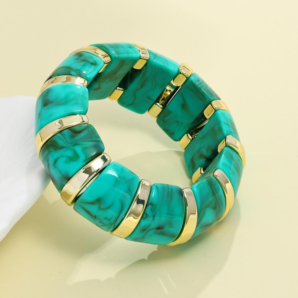 Exaggeration Punk Thick Wide Acrylic Elastic Rope Bracelet Retro Fashion Boho Bracelet Temperament Jewelry for Women