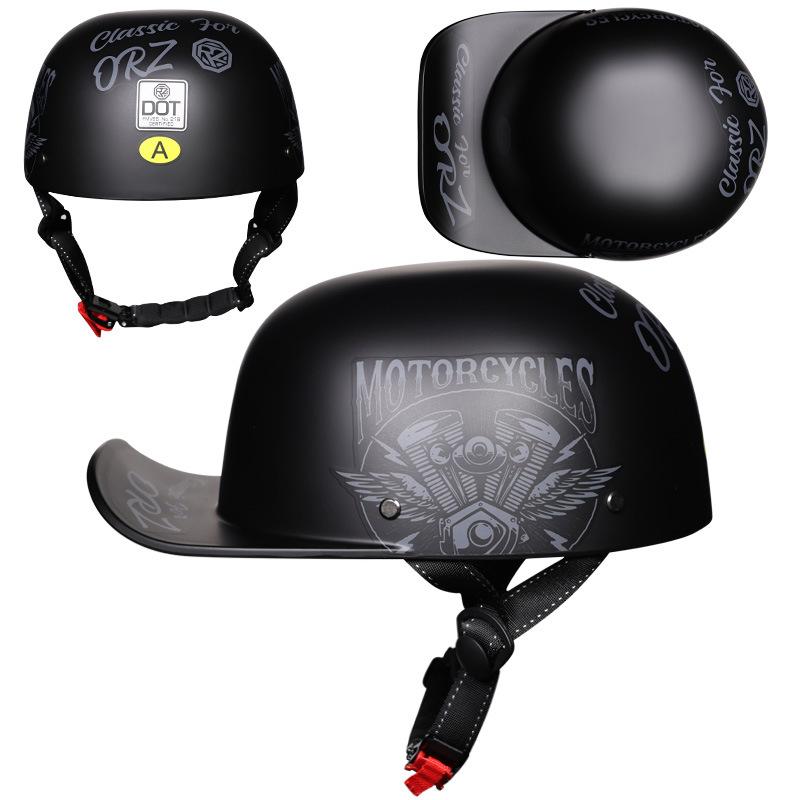 Vintage gangster personality baseball cap men and women painted helmet scoop helmet cap helmet electric car half helmet riding