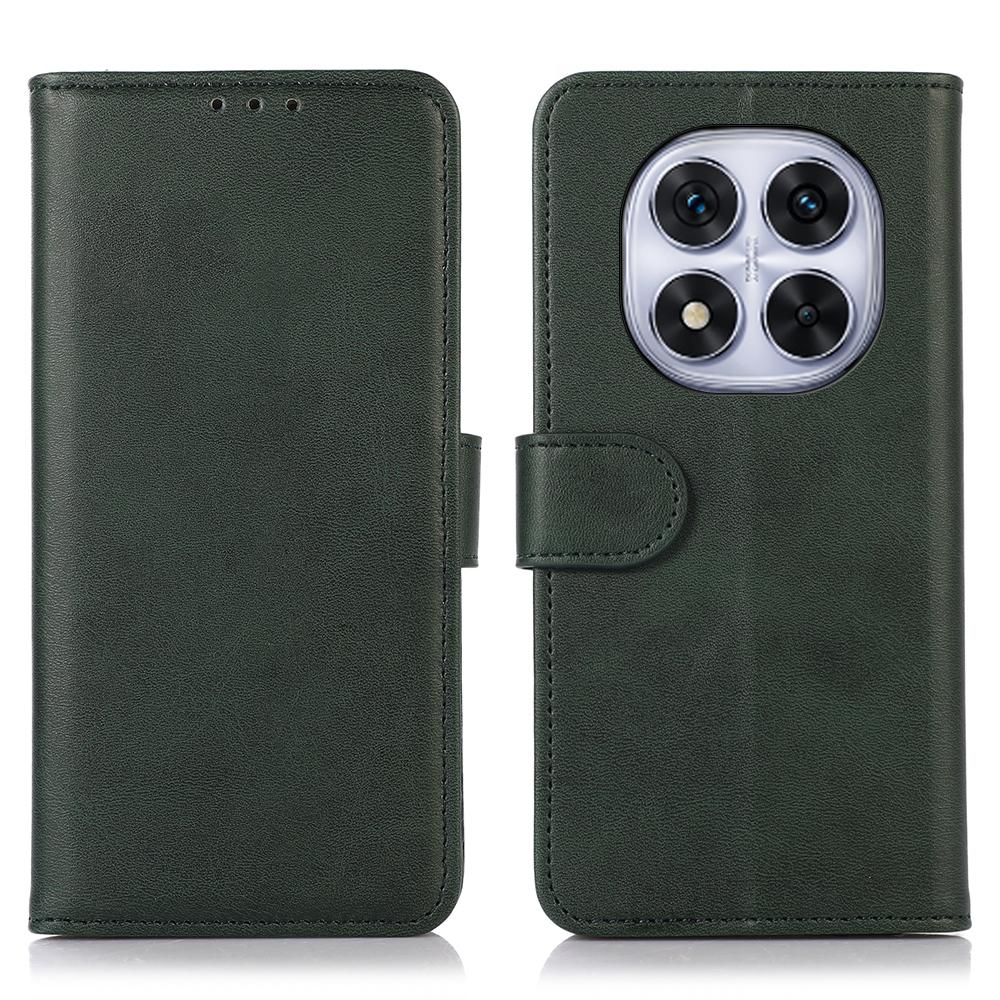 

Для Xiaomi Redmi Note 14 Pro 4G Чехол Кожаный бумажник с текстурой коровьей кожи Чехол для телефона с подставкой Green