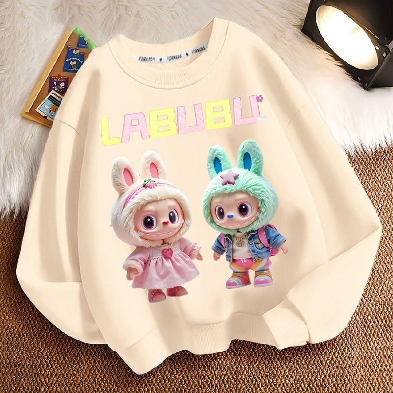 Children's Cute Hoodies for Spring, Autumn and Winter, Fashionable Round-neck Thickened Long-sleeved Loose Hoodies for Boys and Girls