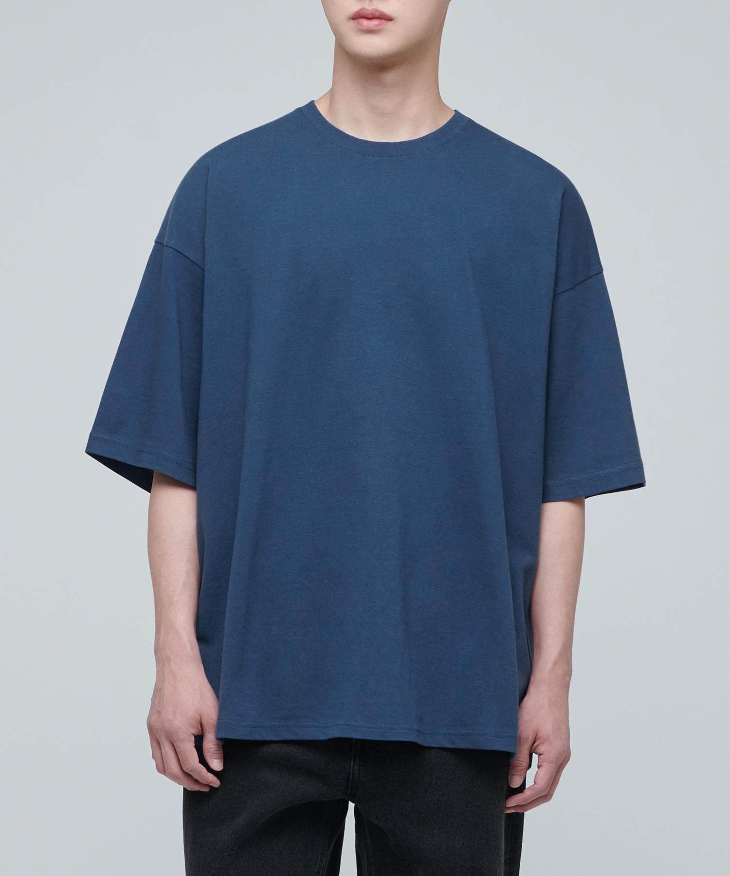 Musinsa Standard Extra Oversized Crew Neck T-Shirt [Midnight Blue] Midnight Blue/S