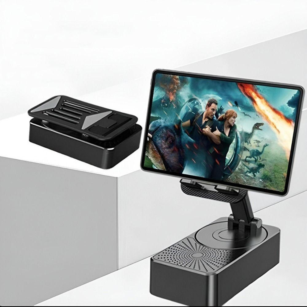 Support de téléphone à haut-parleur Bluetooth antidérapant rotatif sans fil Support de téléphone pour réunion vidéo en direct
