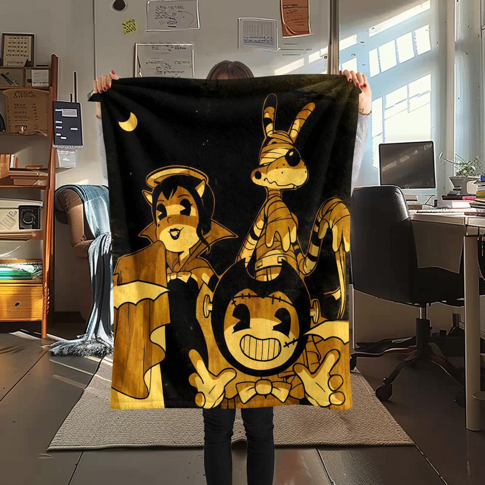 Bendy and the Ink Machine Flannel Blanket, High Quality Comfortable for All Seasons, Home Decor, Warmth and Comfort