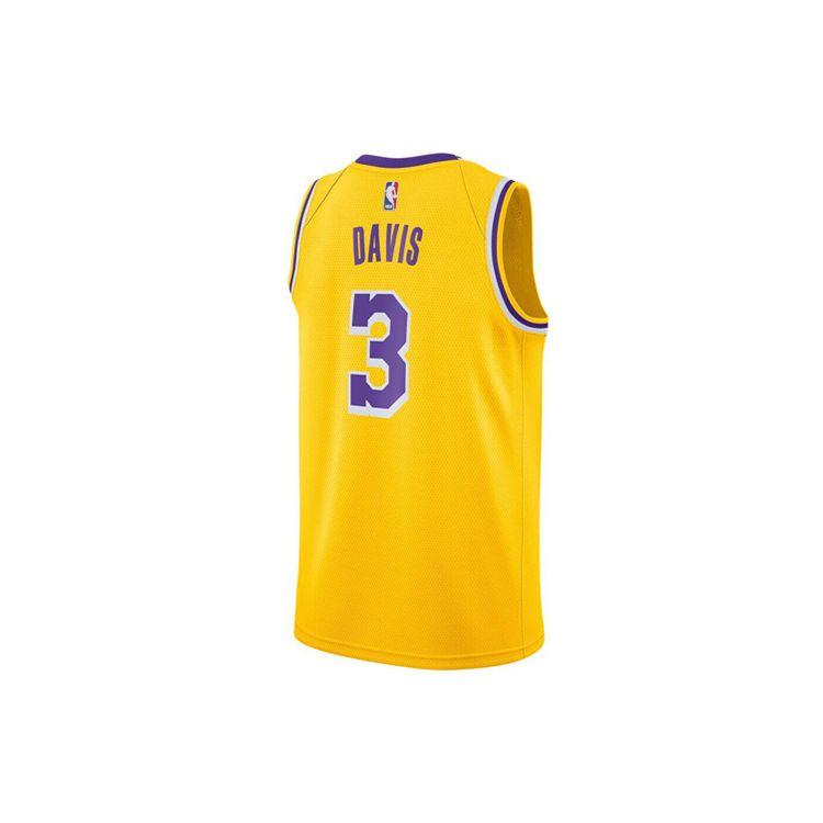 Nike NBA Lakers Anthony Davis No. 3 Breathable Jersey Men Tops Yellow AA7099-742