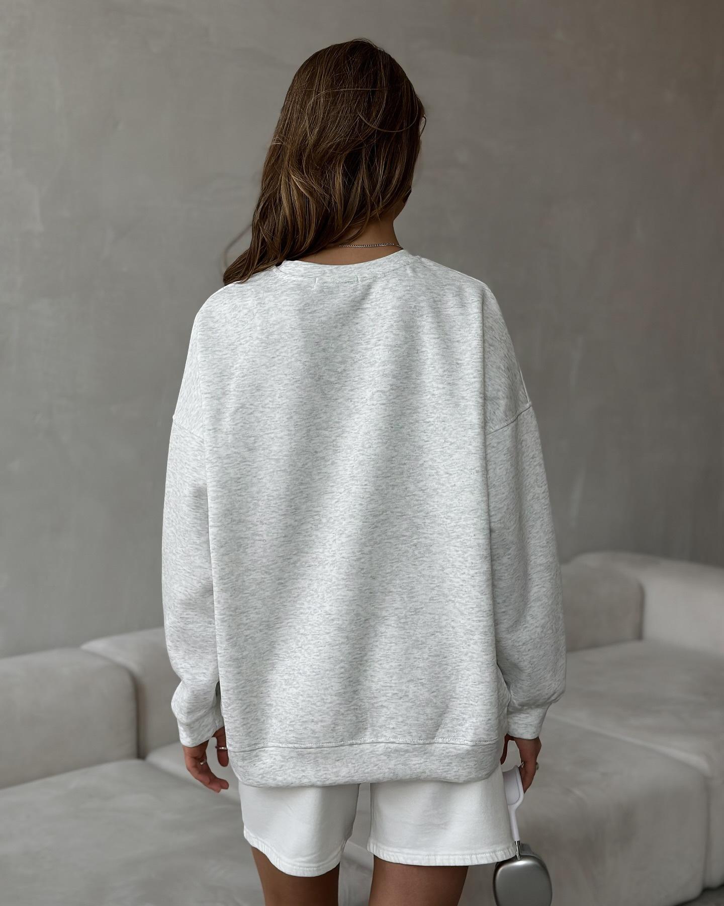 

Осень и Зима Новый Свитер с Тяжелым Принтом Женский Осенний Уличный Харадзюку Свитер с Вишнями Женский Верхний Свитер L серый