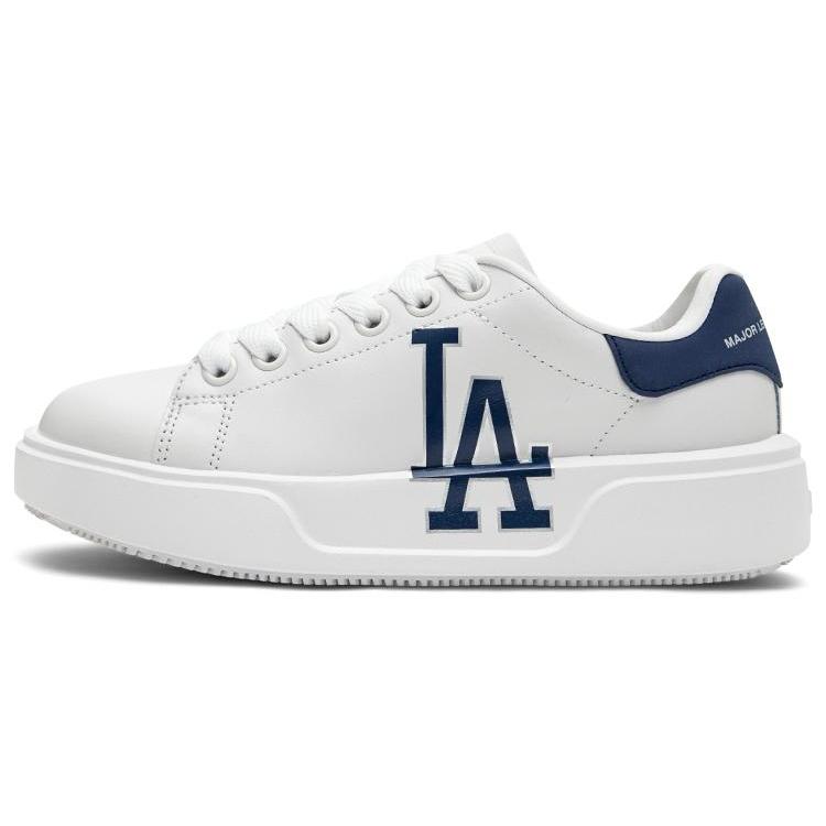 New MLB Chunky Classic Low Top Skateboard Shoes Unisex White Blue 3ASXCCB3N-07WHS