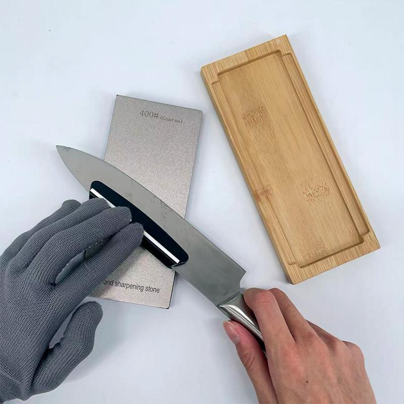 Oboustranný diamantový ostřící kámen Ostřič nožů Brusný kámen Diamantové nástroje S bambusovou základnou Jemné broušení Brusný kámen 170*75MM