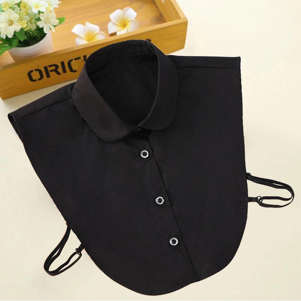 Round Neck Cotton Fake Collar Blouse Detachable Collar Lapel False Blouse Top Shirt False Tie