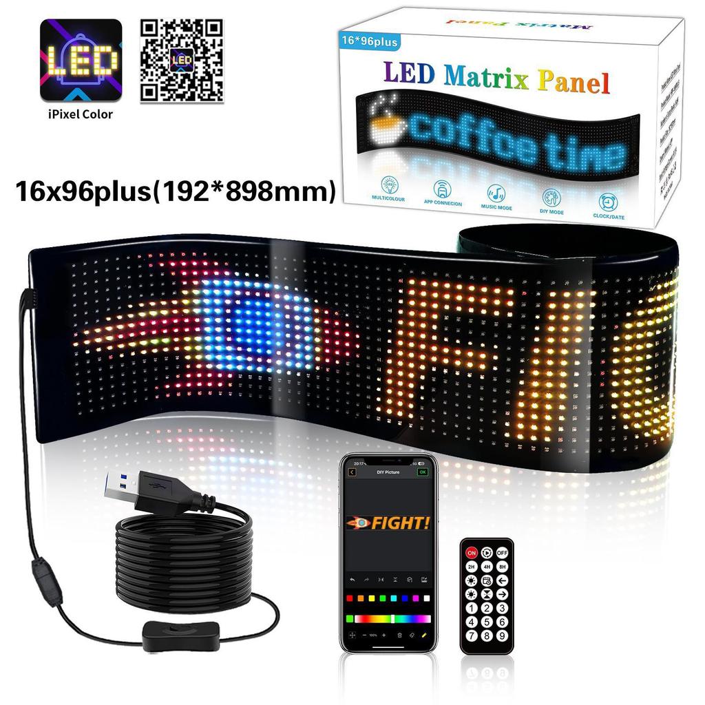 LED-Autoweichbildschirm: USB Flexibles Werbedisplay mit Bluetooth App-Steuerung für Fensterscheiben