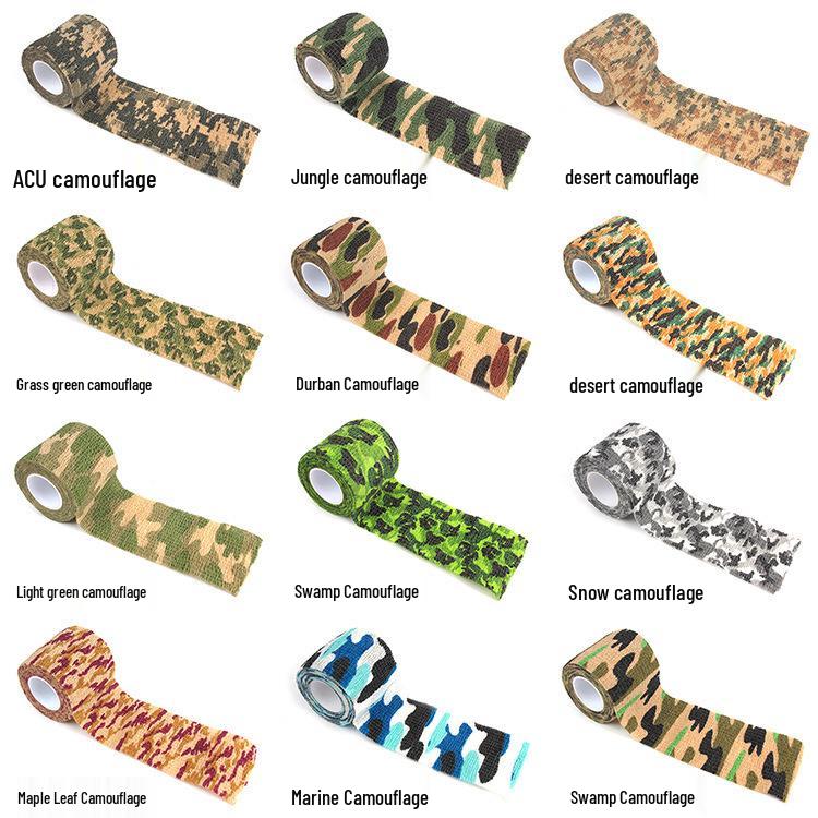 Non-stick Self-adhesive Stretchable Outdoor Camouflage Tape for Hunting, Cycling, and Vehicles