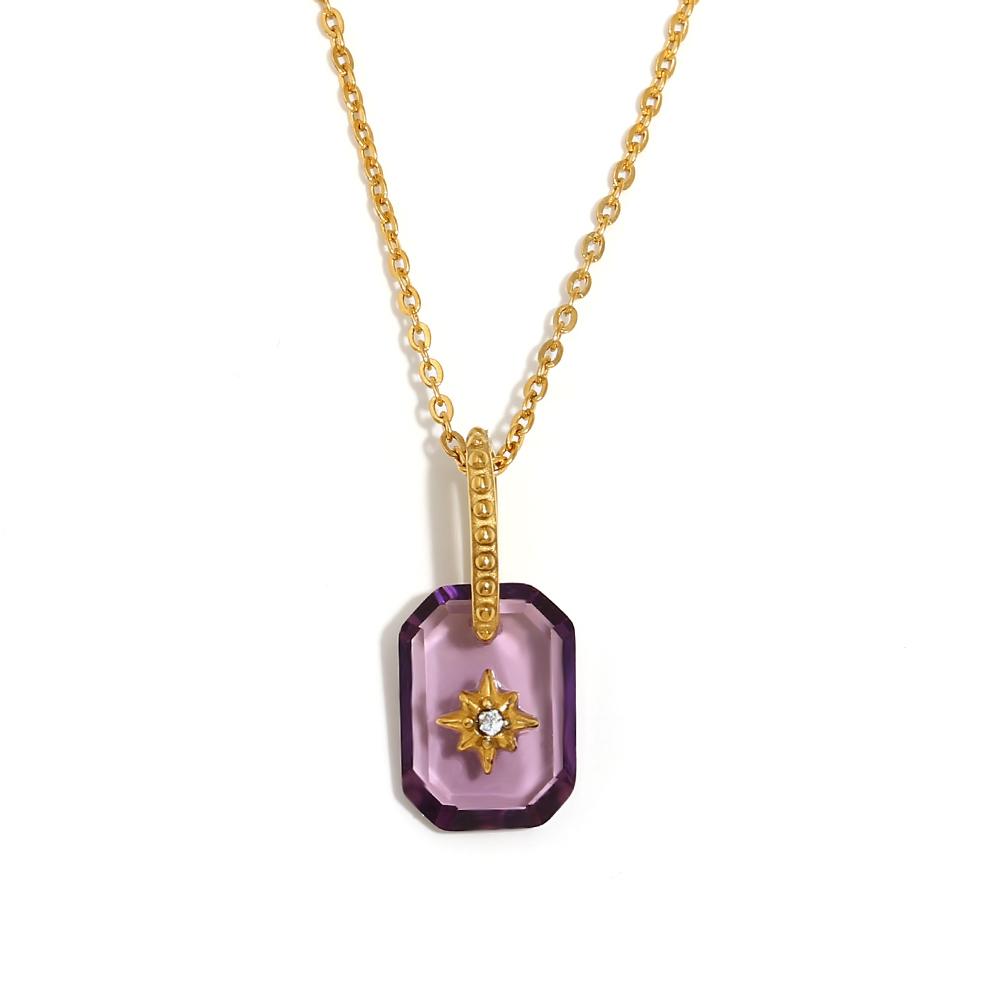 MamacitaSlay Y2K Color Acrylic Eight Pointed Star Pendant Necklaces For Women Stainless Steel Women's Jewelry Accessories Gift