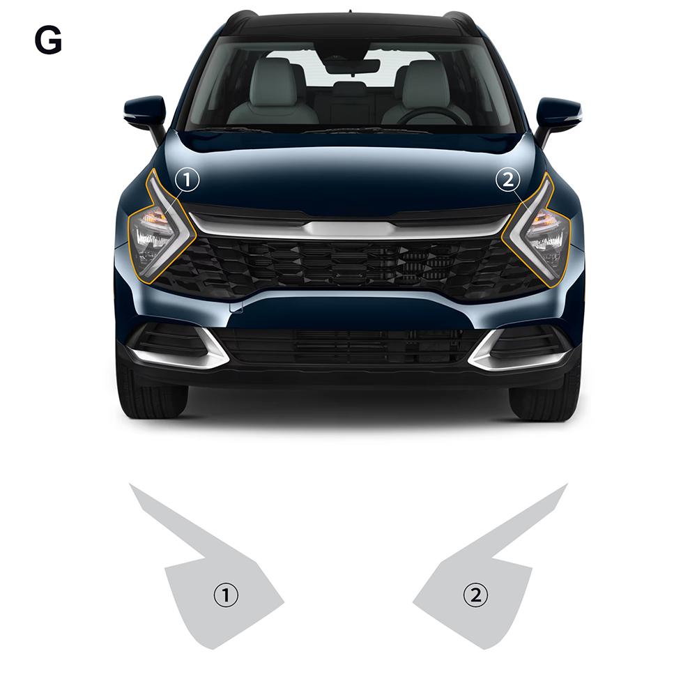 TPU Paint Protection Film for KIA Sportage NQ5 2022-2024, 8.5mil Clear Self-Healing PPF Kit, Door Triangle & Headlight Protective Film with Tools