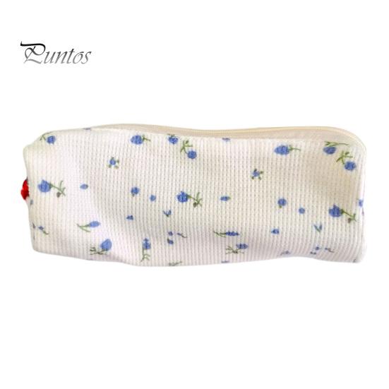 Soft Fabric Pencil Case Cute Floral Case, Mini Cotton Pouch for Pens Pencils Erasers, Lightweight Daily Use Pen Zipper Storage Bag Students,