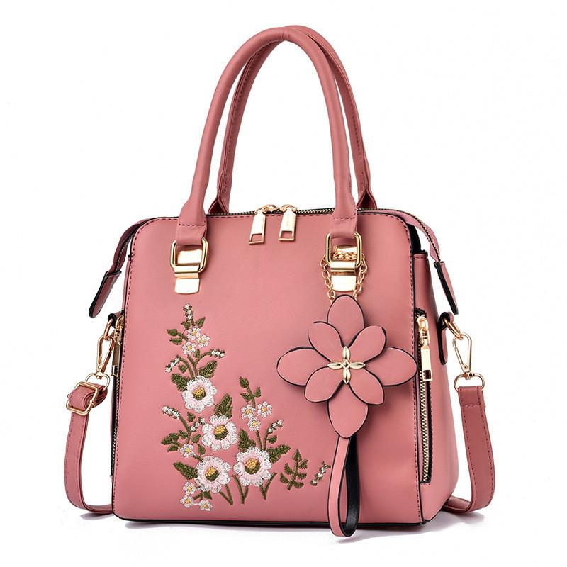 

Chic Embroidered Tote Bag 2023 Street Style Mid Hardness Wholesale рожевий