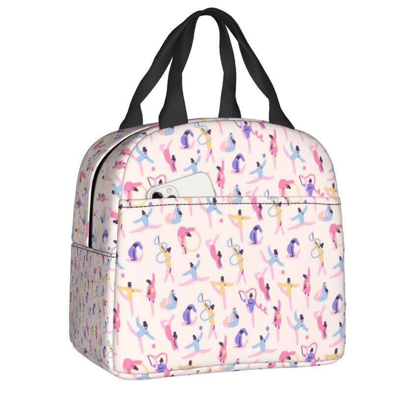 Dance Rhythmic Gymnastics Insulated Lunch Bag for Women Resuable Cooler Thermal Lunch Box Beach Camping Travel