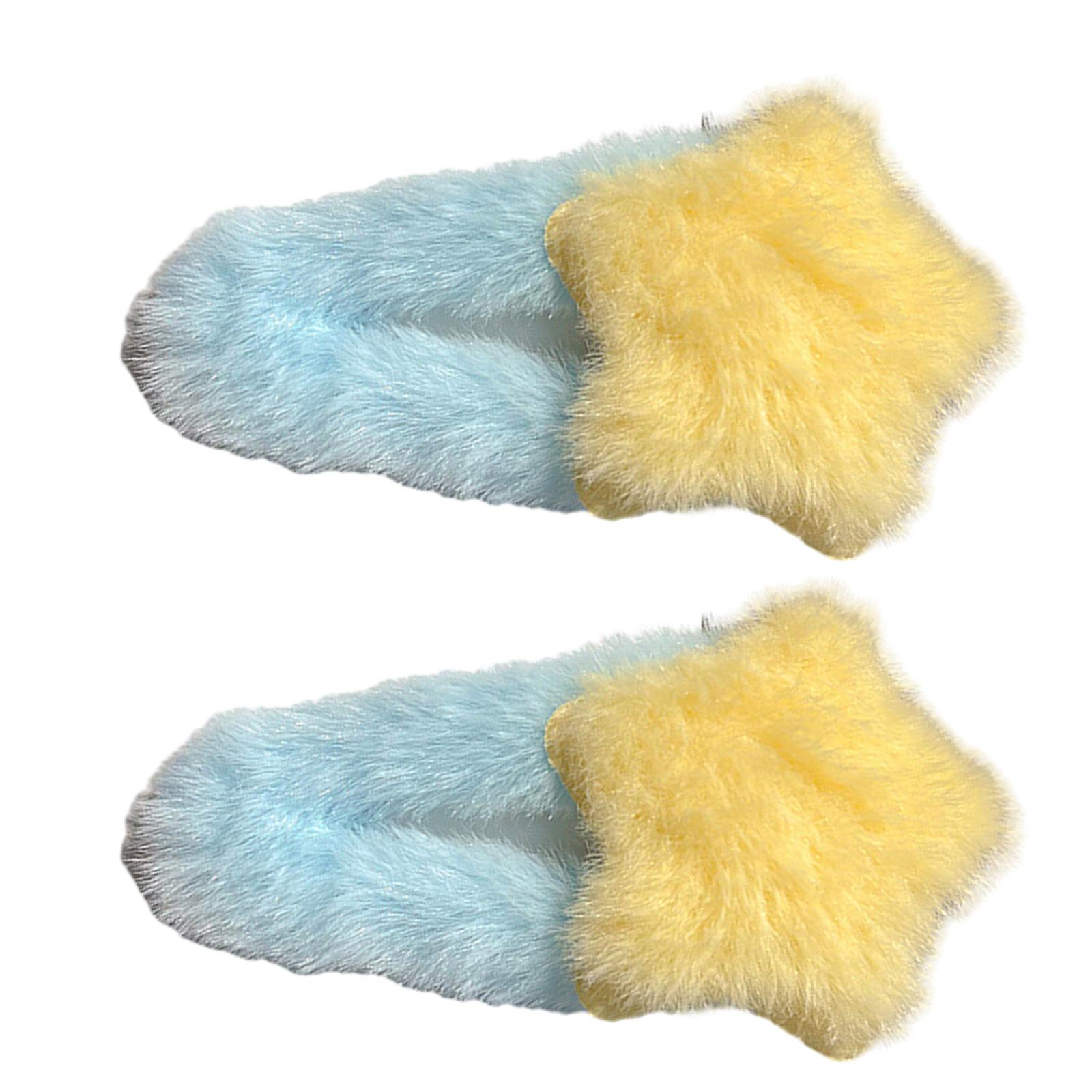 

1pair Plush Star Shape Hair Clip Carnival Photography Hairpin for Woman Girls Dopamine Look Bangs Taking Photo Anti Slip жёлтый