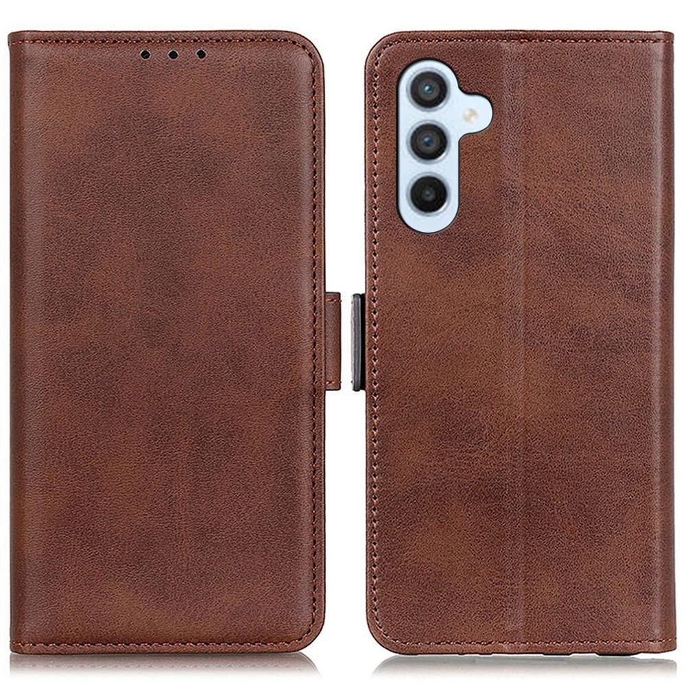 

Для Samsung Galaxy S24 FE Чехол Противоударный Кожаный Кошелек Подставка Чехол для телефона Brown