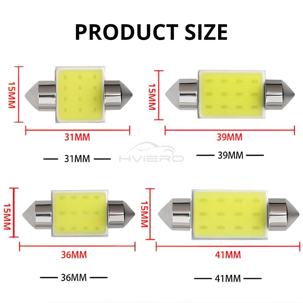 1/2/4/10pcs White COB Car Interior Festoon Dome Reading Lamp 31/36/39/41mm C5W C10W Auto Led Door Lights Parking Trunk Bulb 12v