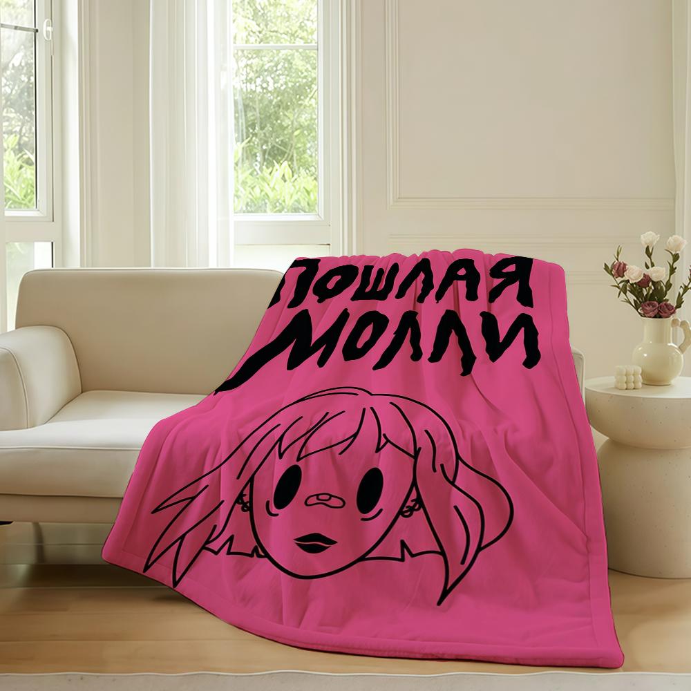 P-Poshlaya Molly Музыкальная группа P Плед для дивана Офиса Кровати Самолета Путешествий Сна Чтения Отдыха Кемпинга Мягкий И Теплый 75x90cm